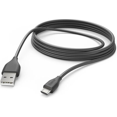 HAMA Кабел за зареждане, USB-A - Micro-USB, 3 m, черен