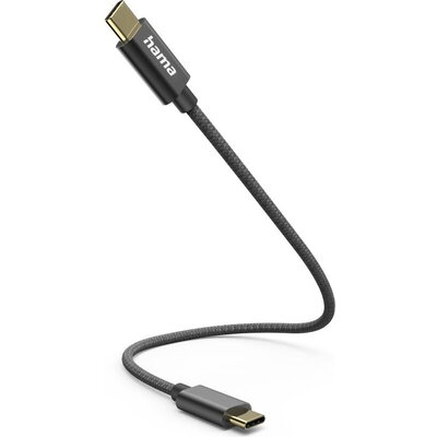 HAMA Кабел за зареждане, USB-C -USB-C, 0.2м, черен