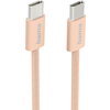 HAMA Кабел за зареждане "Fabric", USB-C - USB-C, 1 m, Nylon, оранжев