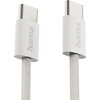 HAMA Кабел за зареждане "Fabric", USB-C - USB-C, 1 m, Nylon, сив