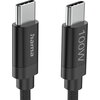 Hama Кабел за зареждане, "Fabric", USB-C - USB-C, 100 W, 3 m, Nylon, black