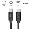 Hama Кабел за зареждане, "Fabric", USB-C - USB-C, 100 W, 3 m, Nylon, black
