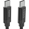 Hama Кабел за зареждане, "Fabric", USB-C - USB-C, 100 W, 3 m, Nylon, black
