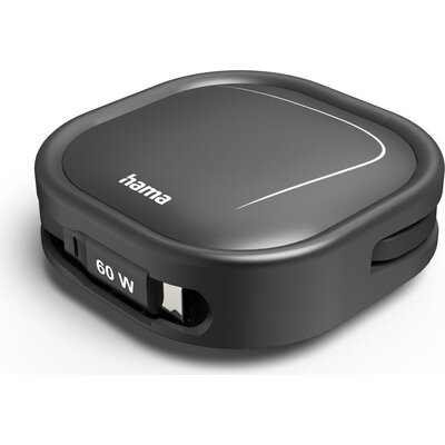 HAMA Прибиращ се кабел за зареждане, USB-C - USB-C, 60 W, 1 м