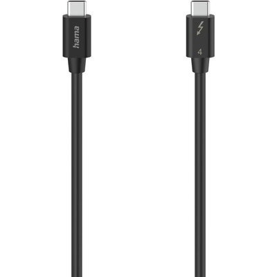 HAMA Кабел "USB-C" Thunderbolt-4, 40 Gbit/s, 5A, 100W, Ultra-HD 8K, 0.80 m