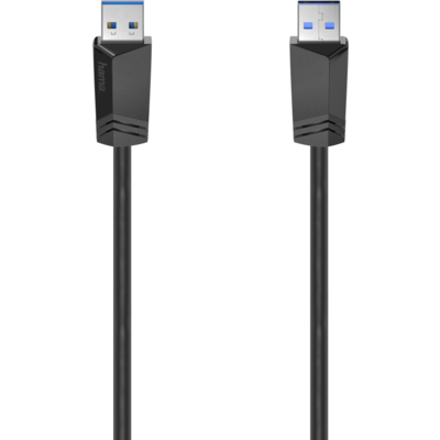 Кабел HAMA  USB 3.0, USB-A мъжко - USB-А мъжко, 1.5 м, 5Gbit/s, екраниран