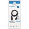 Кабел Hama Flexi-Slim USB-C - USB-A 2.0 мъжко, 0.75м,тънък, позлатен, черен