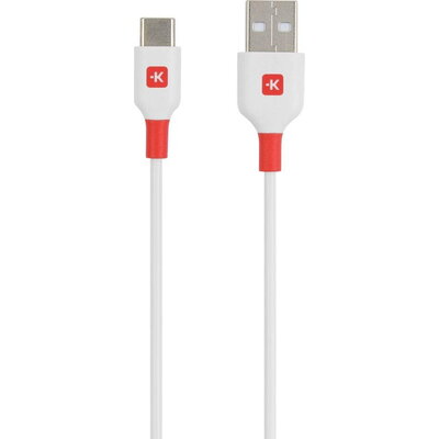 Кабел Skross, USB-C - USB-A 2.0 мъжко, 1.2м, Бял