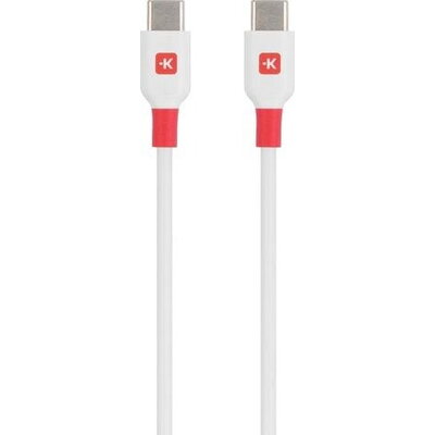 Кабел Skross, USB-C - USB-C мъжко, USB 2.0, 2.0 м, Бял