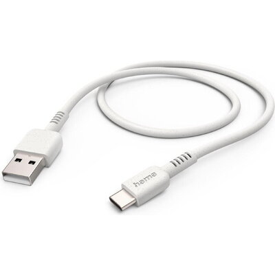 Кабел за зареждане HAMA "Eco", USB-A - USB-C, 1 м, бял