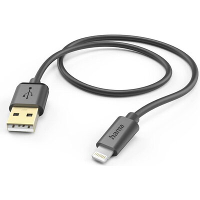 Lightning дата кабел USB за зареждане 1.5м, черен