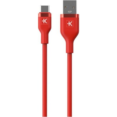 Skross Кабел USB-A 2.0 мъжко- USB-C мъжко, Червен,  120 cm, 15w