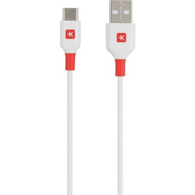 Skross Кабел USB-A 2.0 мъжко- USB-C мъжко, бял,  120 cm, 60w