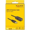 Удължителен кабел DeLock, USB-A мъжко - USB-A женско, USB 2.0, 10 м, Черен