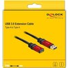 Удължителен кабел Delock USB-A мъжко - USB-А женско, 2 м, Premium, Екраниран, Черен