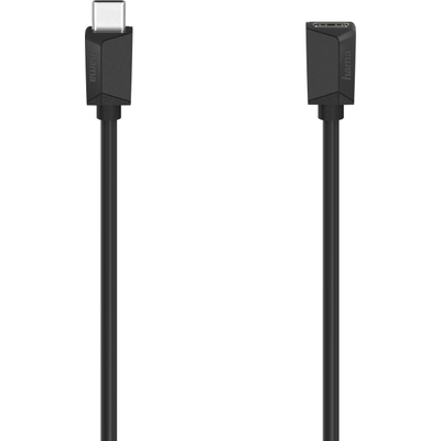 Удължителен кабел HAMA Full-Featured, USB-C женско - USB-C мъжко, 0.5 м, USB 3.2 Gen1, Черен