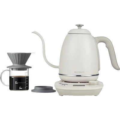 BUYDEEM K821 Electric Gooseneck Coffee Kettle, Oat White