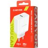 CANYON H-36-01, QC3.0 36W WALL Charger with 1-USB A   Input: 100V-240V, Output:  USB-A:QC3.0 36W (5V3A/9V3.0A/12V3.0A),  Eu plug