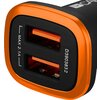 CANYON Universal  2xUSB car adapter, Input 12V-24V, Output 5V-2.1A, with Smart IC, black rubber coating with orange electroplate