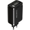 CANYON charger OnCharge 65RC Build-In Cable USB-C 65W 1xPD 1xQC EU Black