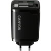 CANYON charger OnCharge 65RC Build-In Cable USB-C 65W 1xPD 1xQC EU Black