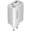 CANYON charger OnCharge 65RC Build-In Cable USB-C 65W 1xPD 1xQC EU White