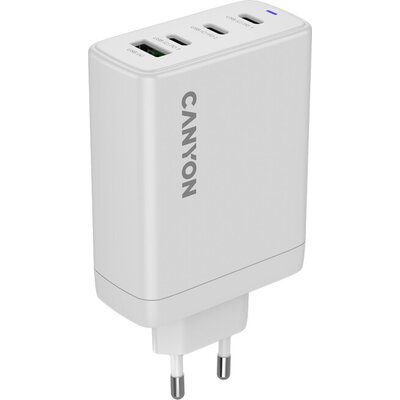CANYON charger OnCharge 120 GAN Total 120W MAX 3 USB-C +1 USB-A White EU plug