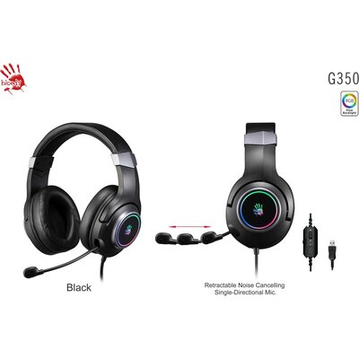 Геймърски слушалки A4TECH Bloody G350, Virtual 7.1, Микрофон, Черно/Червено