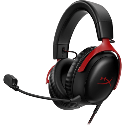 Геймърски слушалки HyperX Cloud III, Микрофон, Черно/Червено