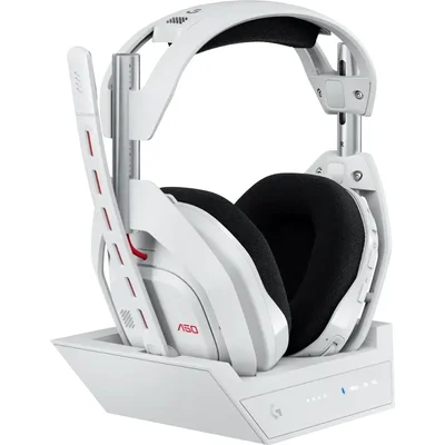 Logitech Astro A50 Lightspeed безжични слушалки със станция , Бели