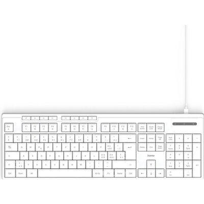 HAMA Жична клавиатура "CK-200", USB-A,USB-C, 8 мултимедийни клавиша, кирилизирана, бяла