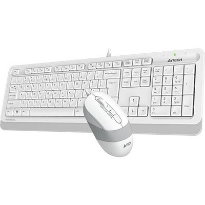 Комплект клавиатура и мишка A4TECH Fstyler F1010, с кабел, USB, Бял