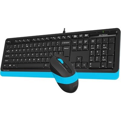 Комплект клавиатура и мишка A4TECH Fstyler  F1010, с кабел, USB, Син