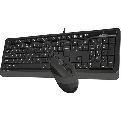 Комплект клавиатура и мишка A4TECH Fstyler F1010, с кабел, USB, Сив