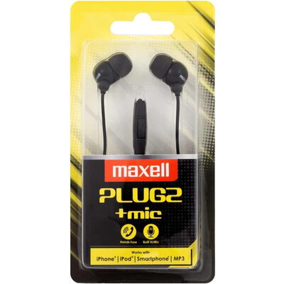 Слушалки  с микрофон MAXELL PLUGZ черна