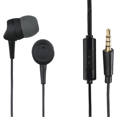 Слушалки с микрофон HAMA Kooky, 3.5 mm, In-Ear, Siri, Google Assistant, Черен