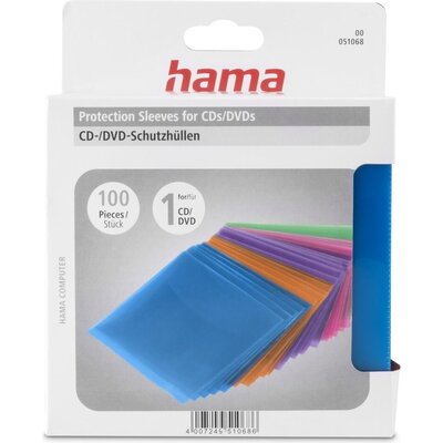 HAMA Предпазни пликове за CD/DVD, 100 бр, цветни