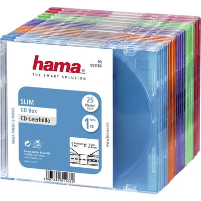 Hama Slim CD кутийки за дискове, опаковка от 25 бр, цветни