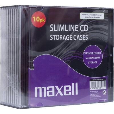 Кутийки за CD/DVD MAXELL Slim Black  10pk  /цена за 10 бр./