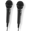 HAMA Аудио динамични микрофони “Karaoke”, Комплект 2 бр. с кабел жак 2,5 м + адаптер, вкл./изкл.