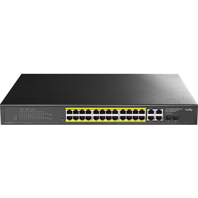 Суич Cudy GS1028EPS2, 24 портов, управляем Gigabit PoE+, 2x Gigabit SFP, 4× Uplink