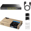 Суич Cudy GS1028EPS2, 24 портов, управляем Gigabit PoE+, 2x Gigabit SFP, 4× Uplink