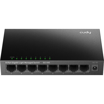 Суич Cudy GS108E, 8 портов, управляем, 10/100/1000,  CUDY Cloud APP, Метален корпус