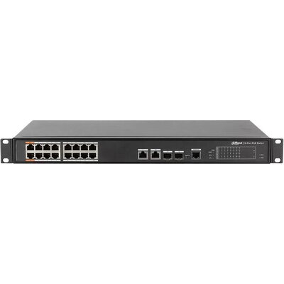 Суич Dahua PFS4218-16ET-240, 16 портов, управляем, PoE, Gigabit