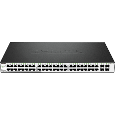 Суич D-Link DGS-1210-52, 48 портов 10/100/1000 Base-T port with 4 x 1000Base-T /SFP ports, управляем, за монтаж в шкаф