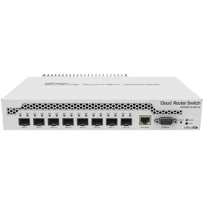 Суич MikroTik CRS309-1G-8S+IN, LAN 1 x Gigabit Ethernet ports, 8 x SFP+ 10Gbps, PoE in