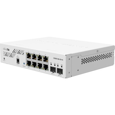 Суич MikroTik CSS610-8G-2S+IN, 8 x Gigabit Ethernet ports, 2 x SFP, PoE in