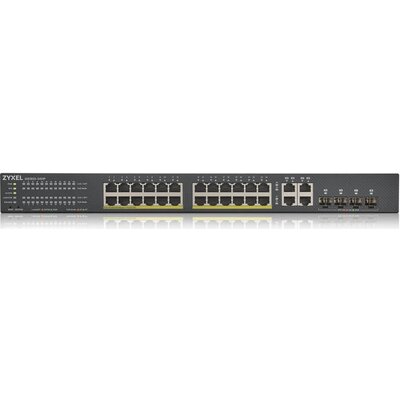 Суич ZYXEL GS1920-24HPV2, 24 портов Gigabit Smart-Managed PoE, за монтаж в шкаф