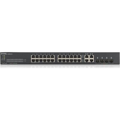 Суич ZYXEL GS1920-24V2, 24 портов Gigabit Smart-Managed,Fanless, за монтаж в шкаф