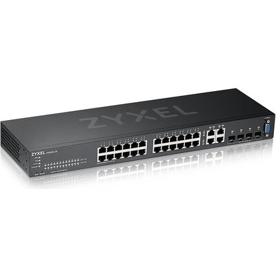 Суич ZyXEL GS-2220-28, 24 портов Layer2+, 24x Gigabit + 4x Gigabit combo (RJ45/SFP), управляем